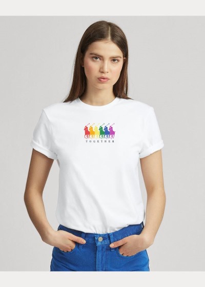 Women's Polo Ralph Lauren Pride Cotton Graphic T Shirts | 084569ITS